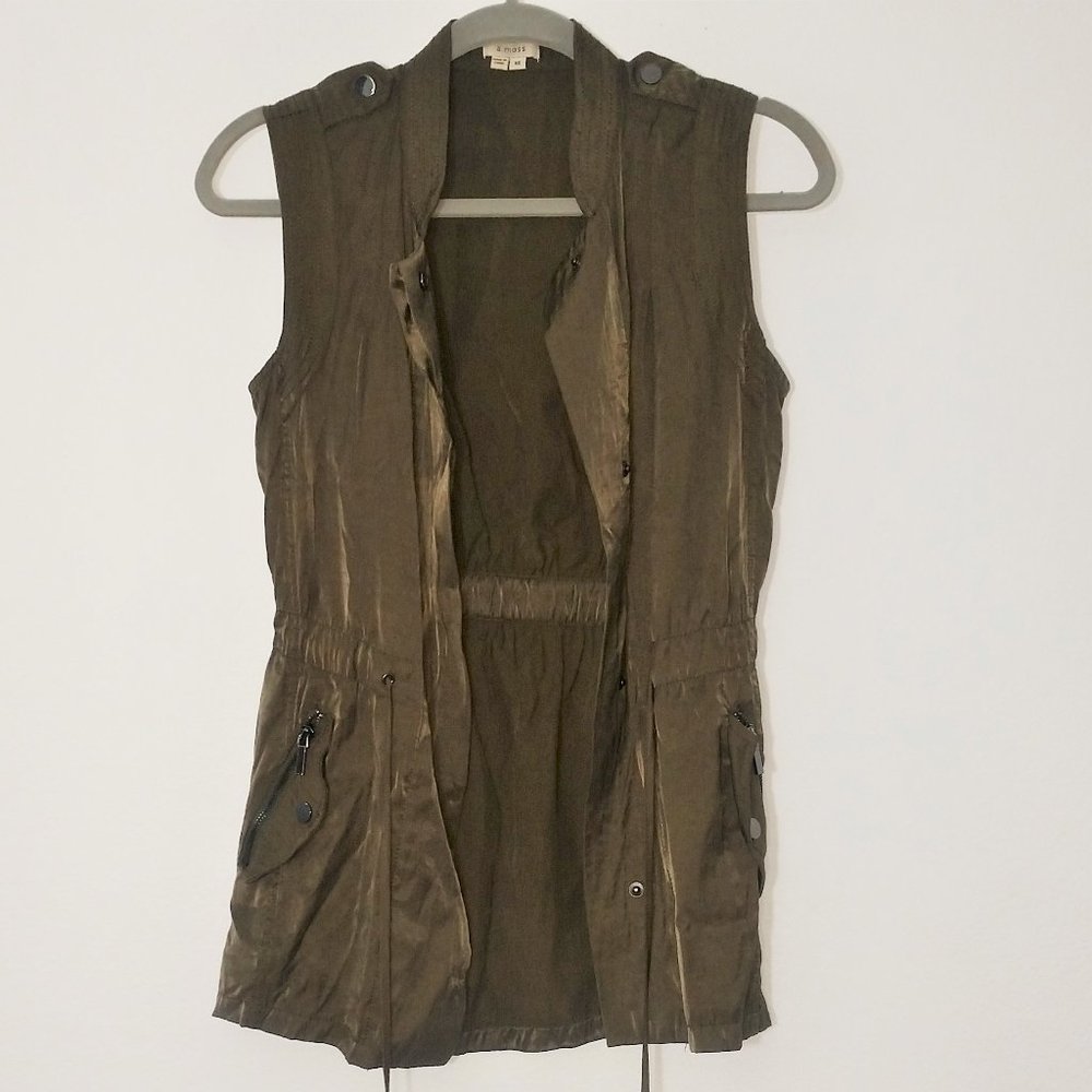 Nordstrom A. Moss Smooth Button Up Top/Vest, szXS
